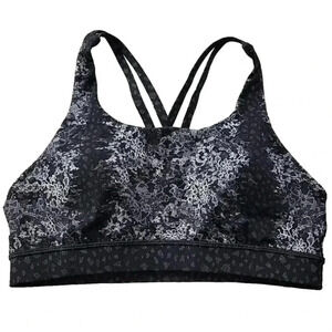 Lululemon Luxtreme Sports Bra Women's sz 8 Black White  Lace Printed NWOT #004